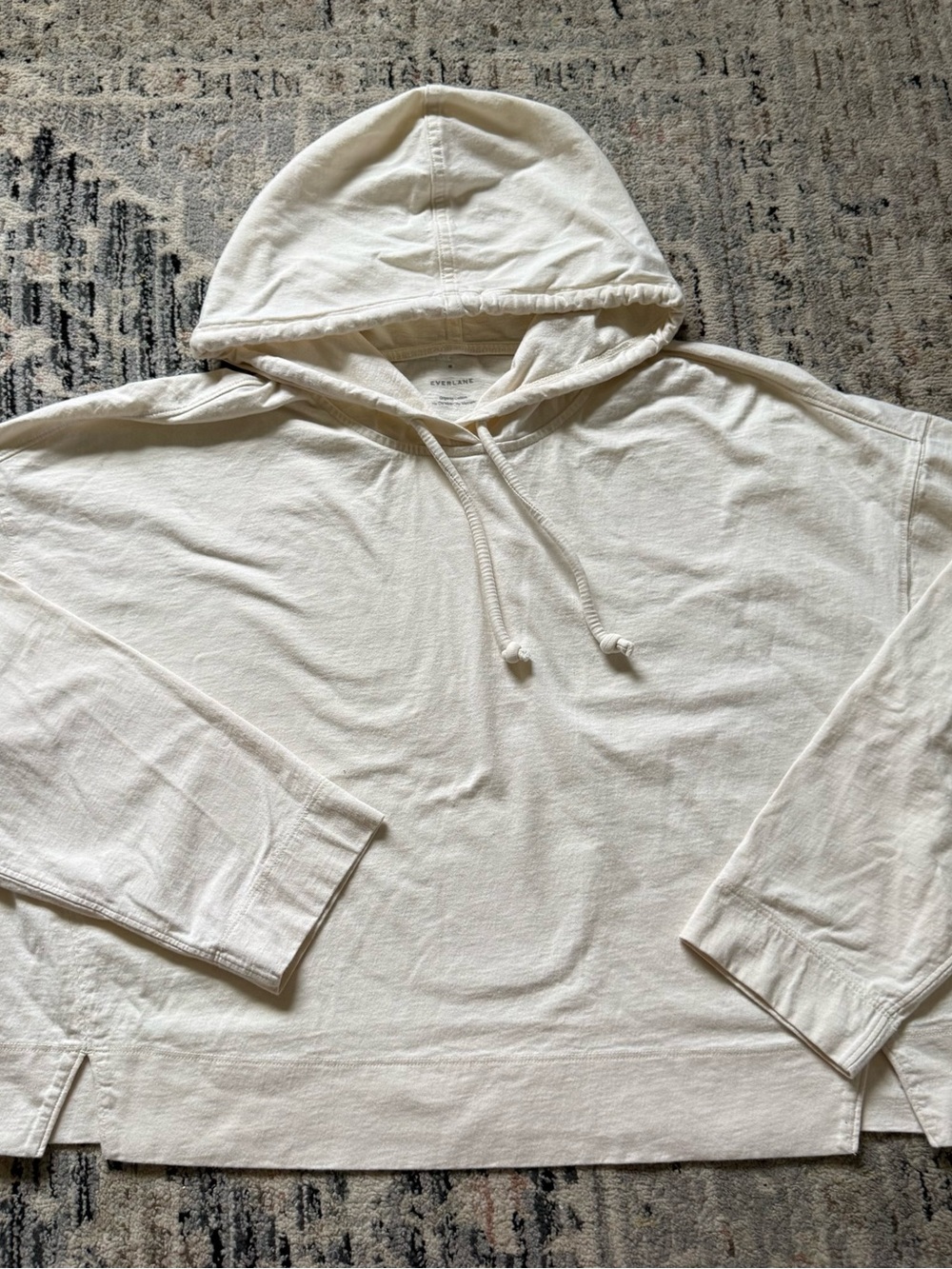 Everlane organic cotton pullover sweatshirt cream Medium